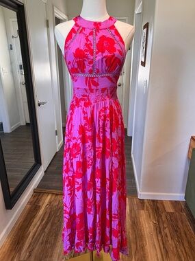 Boho Halter Floral Maxi Dress